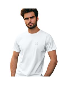 Camiseta Masculina em Algodão Estampa Lisa Branca Básica Tamanho P