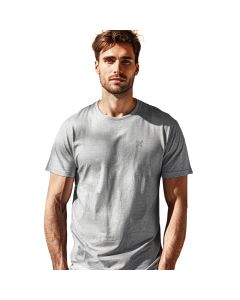 Camiseta Masculina em Algodão Estampa Lisa Cinza Básica Tamanho P