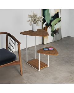 Mesa de Canto de Sala Branco Freijó Esfiha Cibele Ferro