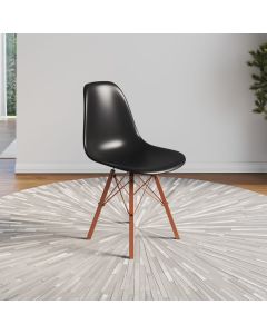Cadeira Eames Tubo Ferro Cobre Assento Preto