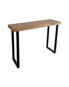 Mesa de Apoio Industrial 180cm em Madeira Maciça Angelin Base Ferro Preto