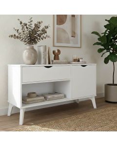 Aparador London para Sala de Estar Decorativo com Design Moderno e Visual Sofisticado Home - Branco