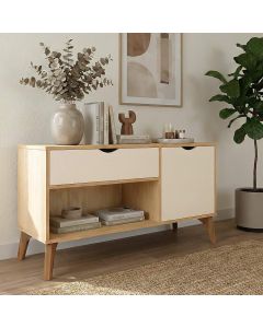 Aparador London para Hall de Entrada e Sala com Estilo Moderno Decorativo Home - Cinamomo/off White