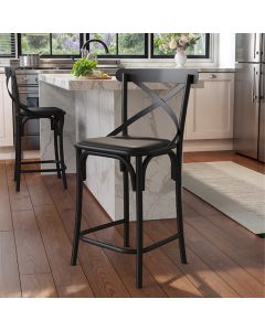 Kit 4 Banquetas Katrina Alta Resistencia e Durabilidade Baixa Aço Preto 