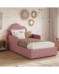 Cama Montessoriana Nuvem Infantil com Colchão e Design Moderno para Crianças Rosa