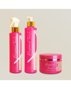 Kit Pink Flow Diamond Touch Condicionador + Máscara + Leave-in Brilho e Nutrição Intensa