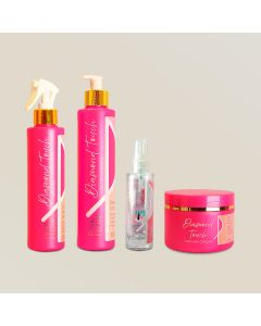 Kit Pink Flow Diamond Touch Máscara + Leave-in + Sérum + Condicionador Força e Hidratação Intensa