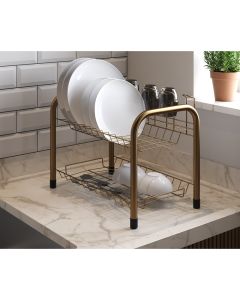 Escorredor de Louças Beliche Isabela com Porta Copos Dourado