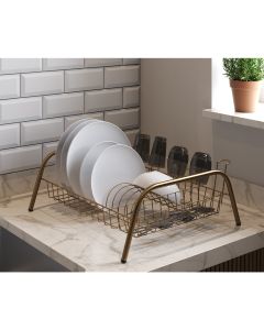Escorredor de Louças Cama Isabela com Porta Copos Dourado