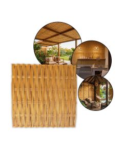 Esteira Bambu Forro Barriga 1x1,5m Trama Dupla Placa Pergolado Teto Parede Decoração Natural Casa