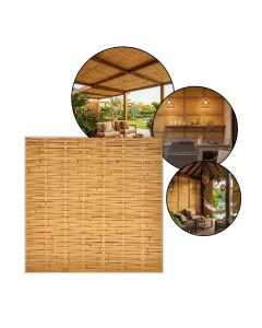 Esteira Bambu Forro Casca 1x1,5m Trama Simples Placa Pergolado Teto Parede Decoração Natural Casa