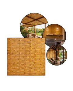 Esteira Bambu Forro Casca 1x1,5m Trama Tripla Placa Pergolado Teto Parede Decora&ccedil;&atilde;o Natural Casa