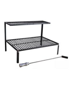 Grelha em Aço Carbono Parrilla Rústica Barra Chata 60cm Atiçador de Fogo