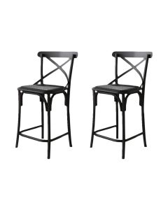 Kit 2 Banquetas Katrina Alta Resistencia e Durabilidade Baixa Aço Preto 