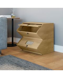 Kit 2 Baús Organizador Mônaco Cinamomo Charme e Organização no Mesmo Móvel