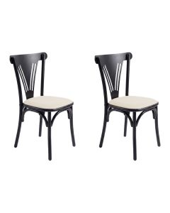 Kit 2 Cadeiras de Jantar Paris Luxo Estrutura Aço Moderna Design para Sala de Jantar - Preta/branca