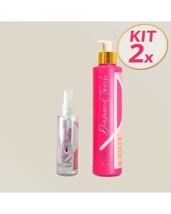 Kit 2 Pink Flow Diamond Touch Condicionador 300ml + Sérum 30ml Selagem Brilho e Finalização Premium