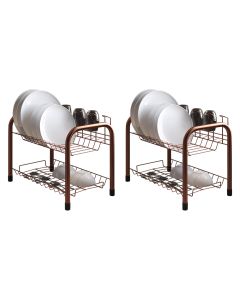 Kit 2 Escorredores de Louças Beliche Isabela com Porta Copos Cobre