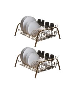 Kit 2 Escorredores de Louças Cama Isabela com Porta Copos Dourado