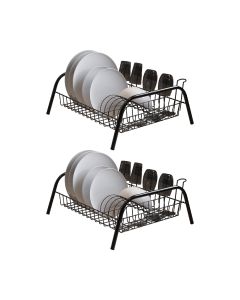 Kit 2 Escorredores de Louças Cama Isabela com Porta Copos Preto