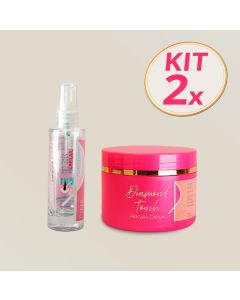 Kit 2 Pink Flow Diamond Touch - Máscara + Sérum - Reparação Intensa e Brilho de Alta Performance