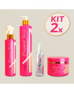 Kit 2 Pink Flow Diamond Touch Shampoo + Máscara + Leave-in + Sérum Proteção Brilho Máximo