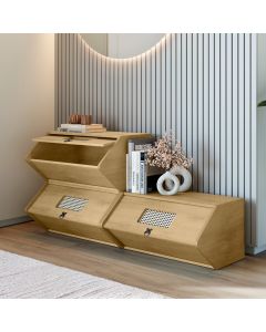 Kit 3 Baús Organizador Mônaco Cinamomo Charme e Organização no Mesmo Móvel