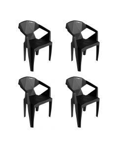Kit 4 Cadeiras New Alegra 3D Preta