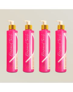 Kit 4 Condicionador Pink Flow Diamond Touch 300ml - Maciez Absoluta e Brilho Intenso
