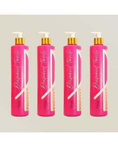 Kit 4 Shampoo Pink Flow Diamond Touch 500ml - Força e Reconstrução dos Fios