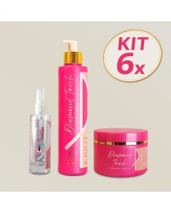 Kit 6 Pink Flow Diamond Touch Condicionador + Máscara + Sérum Cuidado Profundo com Brilho Intenso