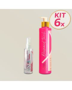 Kit 6 Pink Flow Diamond Touch Condicionador 300ml + Sérum 30ml Força Hidratação e Movimento