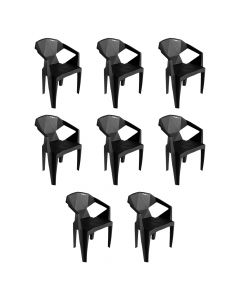 Kit 8 Cadeiras New Alegra 3D Preta