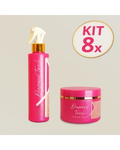 Kit 8 Pink Flow Diamond Touch Máscara + Leave-in Nutrição Profunda e Proteção Diária