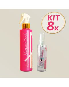 Kit 8 Pink Flow Diamond Touch - Leave-in + S&eacute;rum - Finaliza&ccedil;&atilde;o Antifrizz com Brilho Imediato