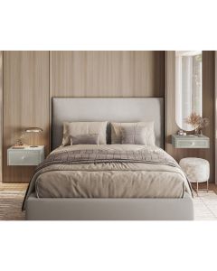 Kit Quarto Mesa de Cabeceira e Penteadeira Suspensa Strass 50cm - Off White