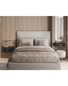 Kit Quarto Mesa de Cabeceira e Penteadeira Suspensa Strass 50cm - Preto