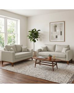Sof&aacute; 2 e 3 Lugares Living Beny 1,40m e 1,80m Sala de Estar Sala Tv Decor - Linho Cru