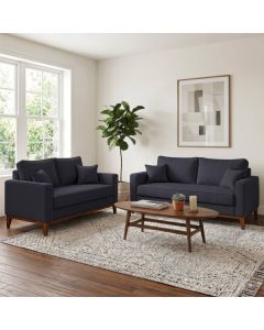 Conjunto Sof&aacute; Living Beny 2 e 3 Lugares 1,40m e 1,80m Sala de Estar Sala Tv Decor - Linho Grafite