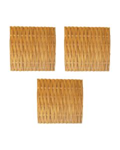 Kit 3 Esteiras Bambu Barriga 1x1m Forro Natural Trama Dupla Pergolado Teto Parede Decorativa
