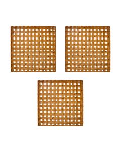 Kit 3 Esteiras Bambu Casca 1x1,5m Forro Natural Trama Aberta Pergolado Teto Parede Decorativa