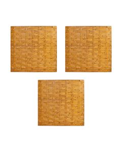 Kit 3 Esteiras Bambu Casca 1x1m Forro Natural Trama Tripla Pergolado Teto Parede Decorativa
