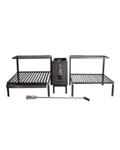 Parrilla Rústica Alvenaria Grelha Argentina e Uruguaia com Caixa Firebox 115cm