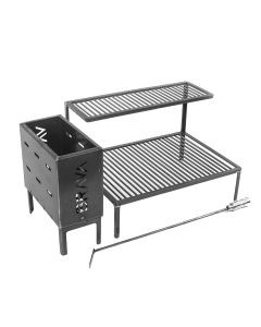 Kit Parrilla Grelha Uruguaia e Firebox para Alvenaria 80cm