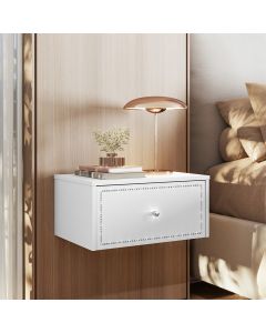 Mesa de Cabeceira Suspensa Strass - Branco