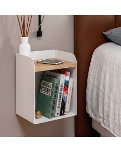 Mesa de Cabeceira Aérea 20cm em Aço Nicho Decorativo Parede Quarto Linha Home Morphi Design Branca