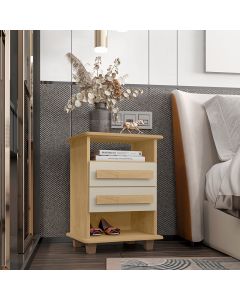 Mesa de Cabeceira Turim 2 Gavetas Cinamomo/off White