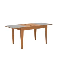 Mesa de Jantar 1,20m Extensível 1,80m Gênova em Madeira Maciça Mel Tampo Off White