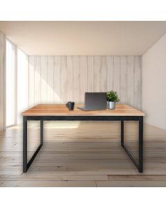 Mesa de Escritório Tampo Grosso Mdf e Ferro 1,20m Canela/preto