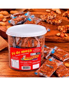 P&eacute; de Mo&ccedil;a Doce Amendoim Caseiro com Leite Condensado sem Gl&uacute;tem Pote com 20 Unidades 1 Kg Covizzi